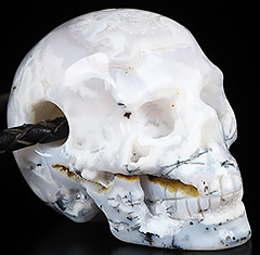 2.0" Agate Carved Crystal Skull Pendant, Crystal Healing