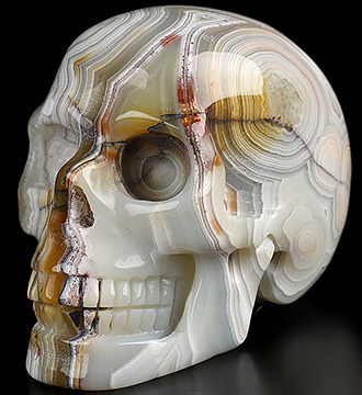 Gemstone 2.0" Red Crazy Lace Agate Hand Carved Crystal Skull, Realistic, Crystal Healing