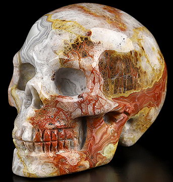Gemstone 2.0" Red Crazy Lace Agate Hand Carved Crystal Skull, Realistic, Crystal Healing