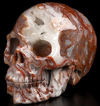 Gemstone 2.0" Red Crazy Lace Agate Hand Carved Crystal Skull, Realistic, Crystal Healing