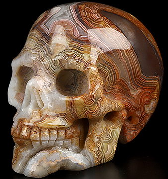 Gemstone 2.0" Red Crazy Lace Agate Hand Carved Crystal Skull, Realistic, Crystal Healing