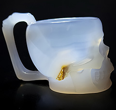 5.1" Premium Brazilian Agate Carved Crystal Skull Mug, Crystal Healing