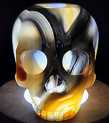 Top Quality 4.8" Premium Brazilian Agate Carved Crystal Skull Mug, Coffee Cup