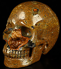 GEODE Huge 5.0" Red Agate Carved Crystal Skull,Realistic, Crystal Healing