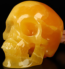 Top Quality 6.9" Beeswax Jade Carved Crystal Skull,Super Realistic, Crystal Healing