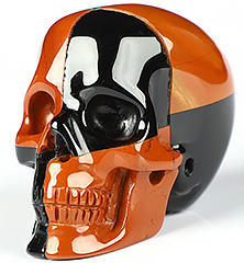 1.5" Red Jasper & Black Obsidian Carved Crystal Skull, Crystal Healing
