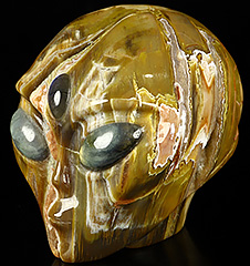4.1" Petrified Wood Star Being Female Alien, Labradorite Heaven Eye, Labradorite Eyes