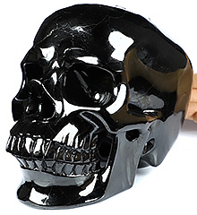 Rare Gemstone 7.3" Black Tourmaline Carved Crystal Skull,Super Realistic, Crystal Healing
