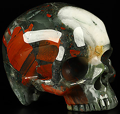 4.8" African Bloodstone Carved Crystal Skull,Super Realistic, Crystal Healing