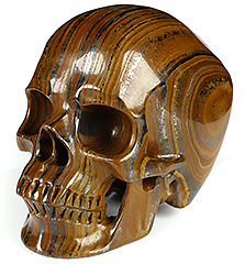 Huge 5.1" Colorful Tiger Iron Eye Carved Crystal skull,Super Realistic, Crystal Healing