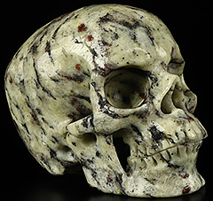 5.0" Unknown Yellow Jasper with Ruby Carved Crystal skull,Super Realistic, Crystal Healing