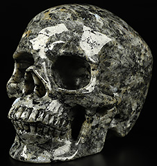 Huge 5.0" larvikite Carved Crystal skull,Super Realistic, Crystal Healing