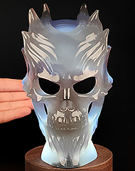 6.7" Premium Brazilian Agate Carved Crystal Mask Skull with Led Stand,Super Realistic, Crystal Healing