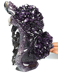 Origianl 10.0" Amethyst & Agate Geode Carved Crystal Skull, Crystal Healing