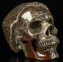 5.1" Empire Red Agate Carved Crystal Skull,Super Realistic, Crystal Healing