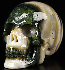 1.1" Ocean Jasper Carved Crystal Skull,Realistic, Crystal Healing