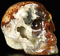 1.1" Red Crazy Lace Agate Carved Crystal Skull,Realistic, Crystal Healing