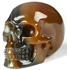 1.1" Agate Carved Crystal Skull,Realistic, Crystal Healing