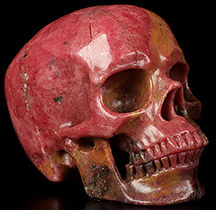 5.1" Pink Rhodonite Carved Crystal Skull,Super Realistic, Crystal Healing