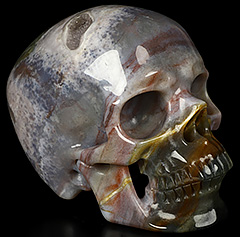 5.2" Indian Agate Carved Crystal Skull,Super Realistic, Crystal Healing