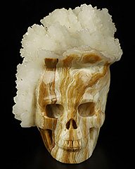 3.9" Quartz Druse Carved Crystal Skull,Realistic, Crystal Healing