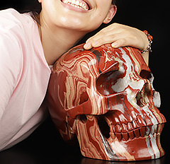 Titan 52.6LB 12.4" Red Jasper Carved Crystal Skull,Super Realistic, Crystal Healing
