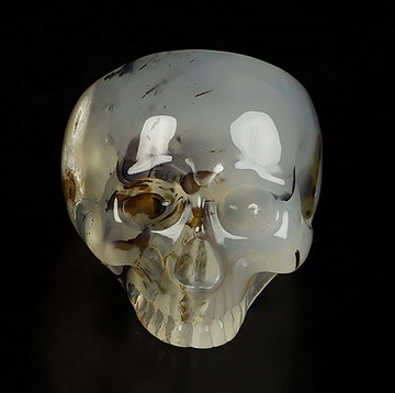 Us Size 8 Agate Carved Crystal Skull Ring, Skull Jewelry, Crystal Healing