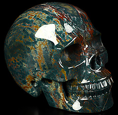 Huge 5.1" Bloodstone Carved Crystal Skull,Realistic, Crystal Healing