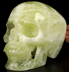Lifesized 6.9" Citrine Carved Crystal Skull,Super Realistic, Crystal Healing