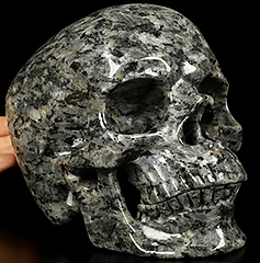 7.0" larvikite Carved Crystal Skull,Super Realistic, Crystal Healing