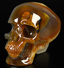 5.0" Premium Brazilian Agate Geode Carved Crystal Skull Realistic, Crystal Healing