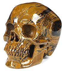 5.0" Tiger Iron Eye Carved Crystal Skull,Super Realistic, Crystal Healing
