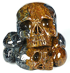 4.1" Pietersite Carved Crystal Skull Sculpture, Crystal Healing