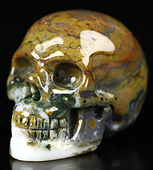 1.1" Ocean Jasper Carved Crystal Skull Pendant,Realistic, Crystal Healing