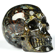1.3" Pietersite Carved Crystal Skull,Realistic, Crystal Healing