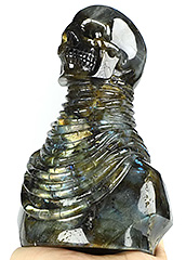 Origianl 6.7" Labradorite Carved Crystal Skull Sculpture,Super Realistic, Crystal Healing