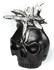 5.0" Chrysanthemum Stone Carved Crystal Skull, Crystal Healing
