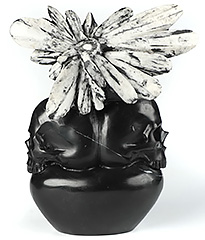 5.1" Chrysanthemum Stone Carved Crystal Double Skulls, Crystal Healing