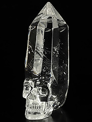 3.8" Quartz Rock Crystal Carved Crystal Skull Point, Realistic