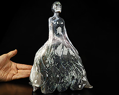 The Queen 9.4" Green Moss Agate Carved Crystal Queen Skull Sculpture,Realistic, Crystal Healing