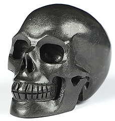 2.0" Shungite Carved Crystal Skull,Realistic, Crystal Healing
