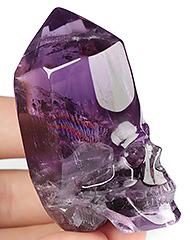 2.5" Amethyst Carved Crystal Skull Point, Crystal Healing