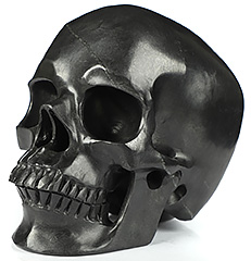 5.1" Shungite Carved Crystal Skull,Super Realistic, Crystal Healing