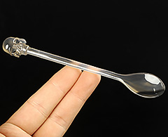 5.4" Premium Brazilian Agate Carved Crystal Skull Spoon Sculpture, Crystal Healing