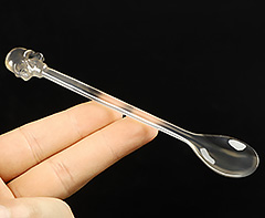 5.3" Premium Brazilian Agate Carved Crystal Skull Spoon Sculpture, Crystal Healing