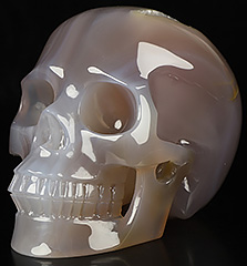 5.0" Premium Brazilian Agate Carved Crystal Skull,Realistic, Crystal Healing