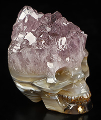 1.6" Amethyst & Agate Druse Carved Crystal Skull, Crystal Healing