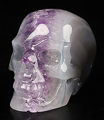 1.5" Amethyst & Agate Carved Crystal Skull,Realistic, Crystal Healing
