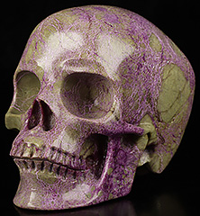 4.1" Stichtite and Serpentine Carved Crystal Skull,Super Realistic, Crystal Healing
