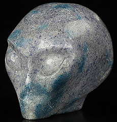 2.0" K2 Azurite Granite Crystal Skull Companion Star Being Female Alien Reiki Healing Stone Statue